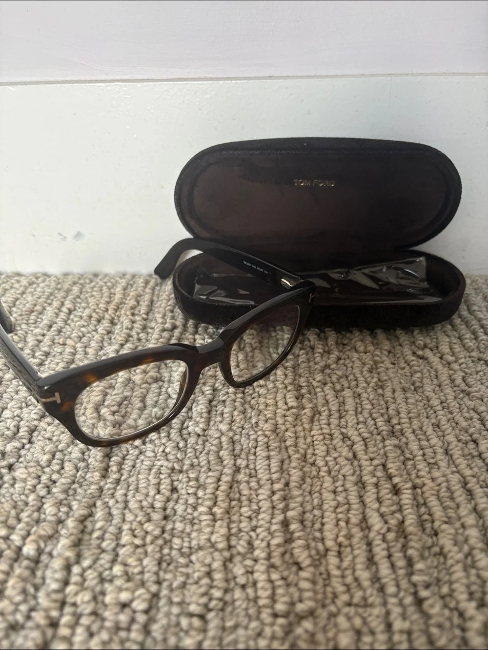 Tom Ford Women's Tortoiseshell Frame with Gold Temple T Accents